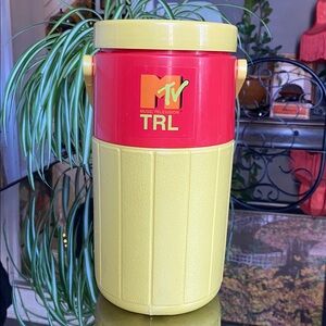 Vintage Coleman TRL MTV 1994 Slim Jim 1/2 Gallon Thermos Cooler Jug Red Yellow